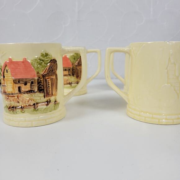 Vintage Set‎ of 4 Sears Roebuck & Co. Coffee Mug Cup Farm Barnyard Made in Japan - Picture 15 of 16